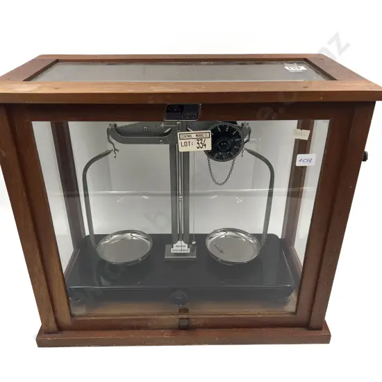 Glazed Case Set of Scientific Scales