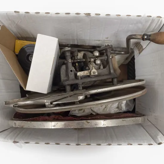 Box of Assorted Gramophone Parts etc