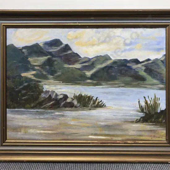 Indistinctly Signed Scenic Oil on Board