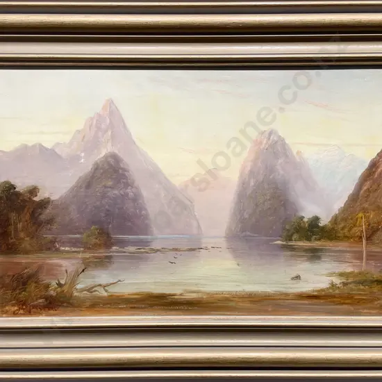 J Douglas Perrett - Milford Sound - Oil on Board