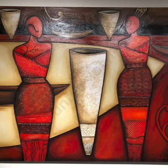 Kathryn Furiss - "Collectors Arrival" - Mixed Media on Canvas