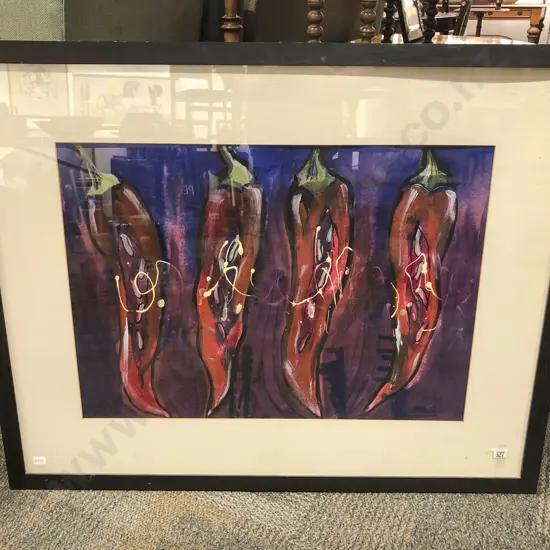 Mixed Media "Chilli Peppers" - Indistinctly Signed
