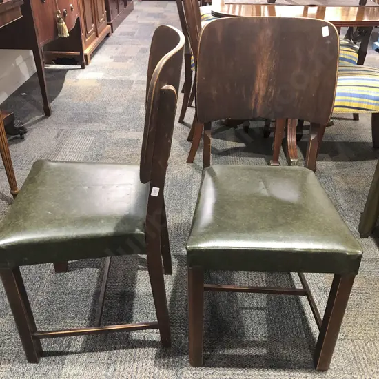 Pair of Leather Seated Side Chairs