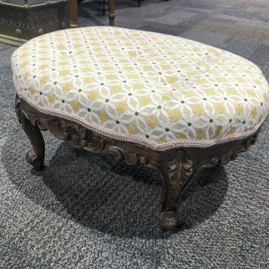 Upholstered and Buttoned Footstool