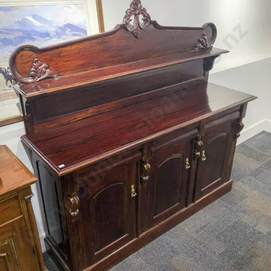 Mahogany Sideboard with Shelved Gallery Back