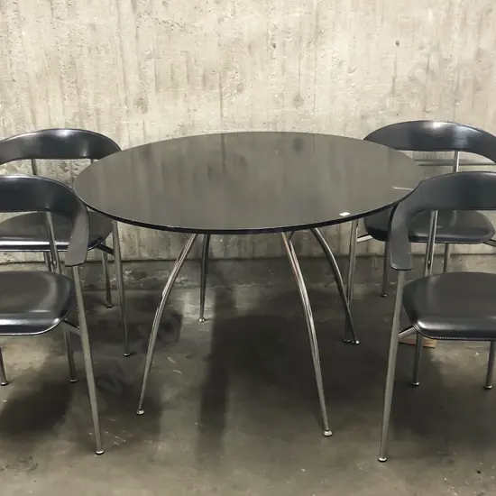 Modern Circular Dining Table and Four Chairs