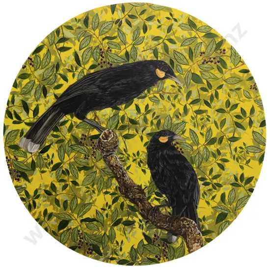 Kate Beatty - Two Huias Perched on a Branch