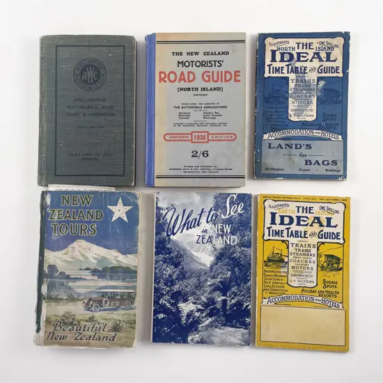 6 Vintage NZ Travel Books & Motorists Guides