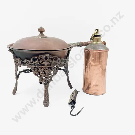 Copper Warming Dish with Stand Canister & Pocket Balance Scales