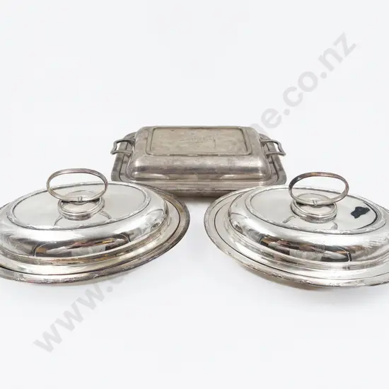 Manawatu A&PA 1920 Plated Tureen together with two S/P Entree Dishes
