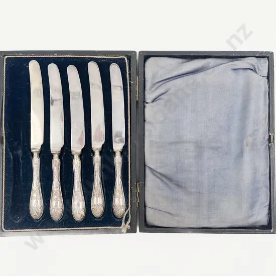 Cased Set of Five S/S Handled Fruit Knives (One Missing)