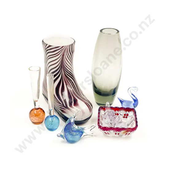 Holmgaard Vase together with Assorted Art Glass