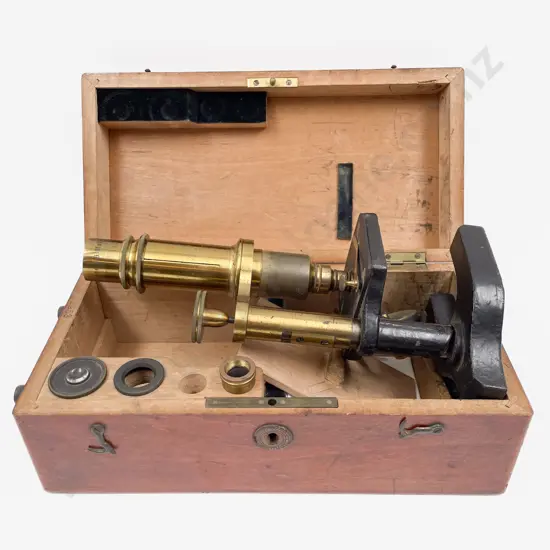 Late C19th German Mahogany Cased Students Microscope