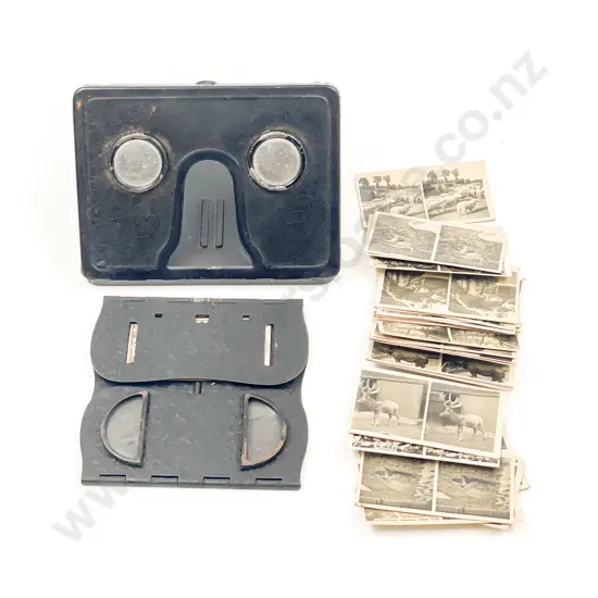Two Vintage Cigarette Card Stereoscopes with some cards