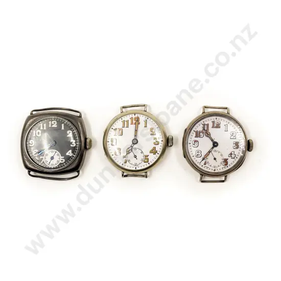 Three S/S Cased Vintage Wrist Watches