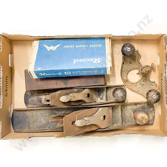 Record Corner Clamp Three Planes & Sharpening Stone