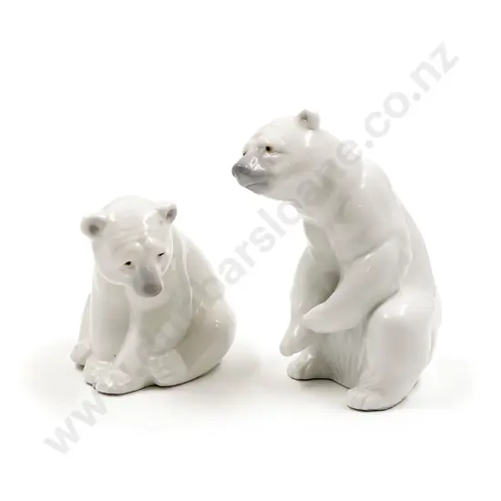 Two Lladro Polar Bears