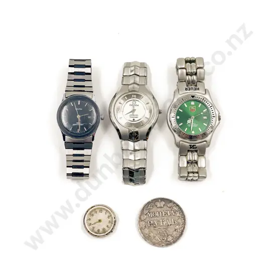Small Quantity of Mens Wrist Watches and Coin