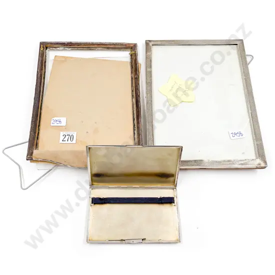 Two S/S Photo Frames together with S/S Cig. Case
