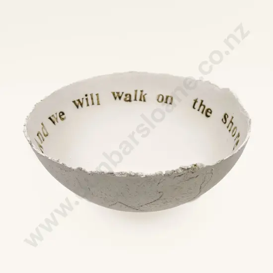 Decorative Pottery Bowl "And We Walk on the Shore"