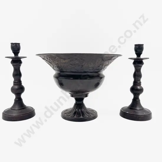Pair of Candlesticks together with Decorative Vase