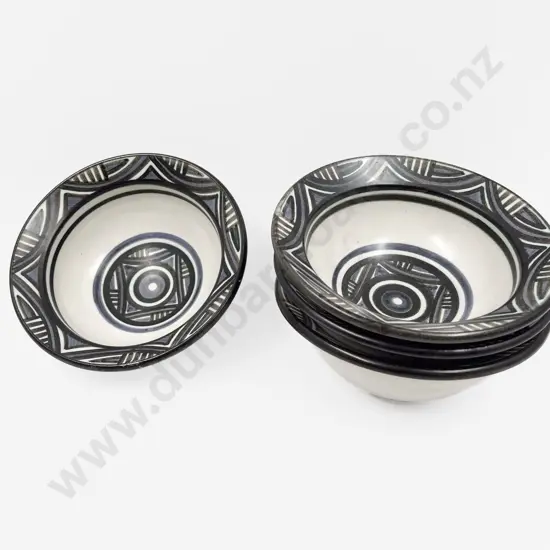 Four Anneke Borren Pedestal Bowls