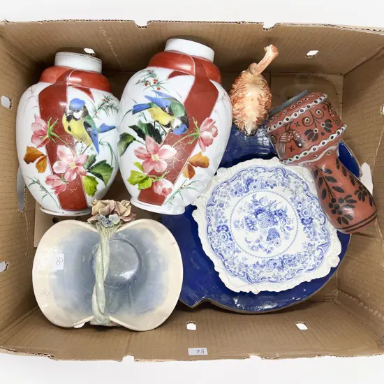 Box Lot of Assorted Vases and Pottery etc