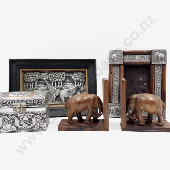 Small Quantity of Assorted Elephant Decorated Ornaments etc