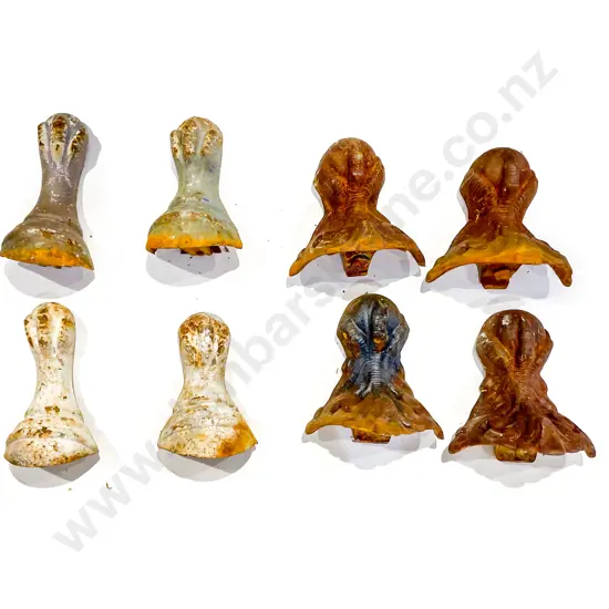 Two Sets of Four Vintage Cast Iron Ball & Claw Bath Feet