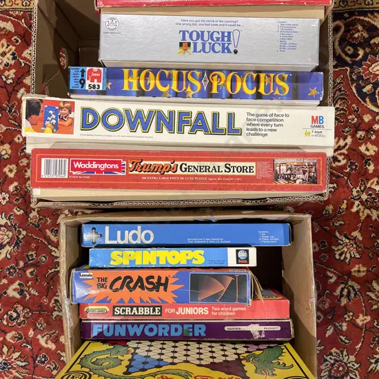 Two Boxes of Assorted Vintage Board Games etc