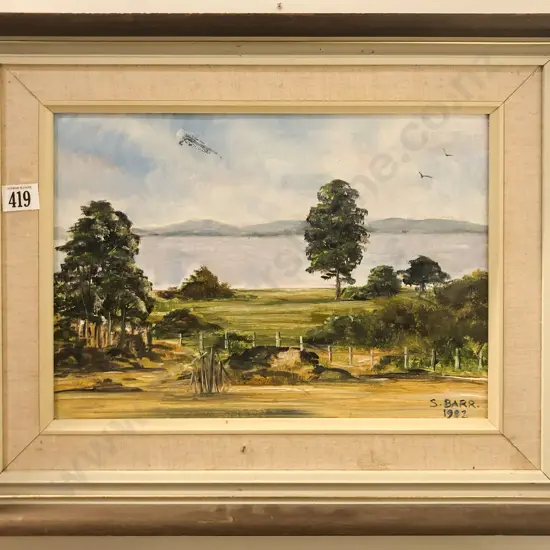S. Barr - Coastal Landscape - Oil on Board