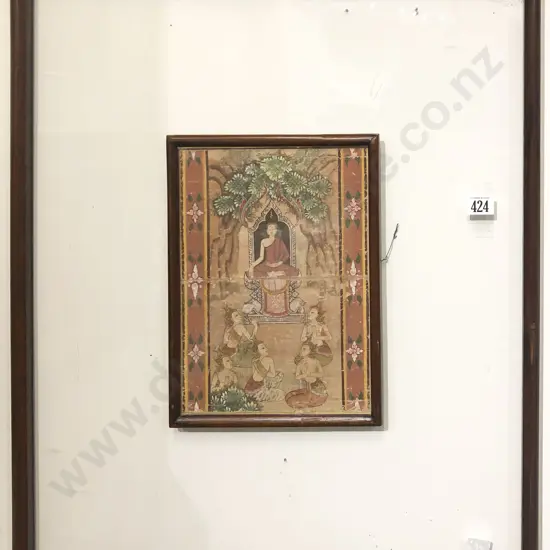 Framed Tibetan Book Illustration