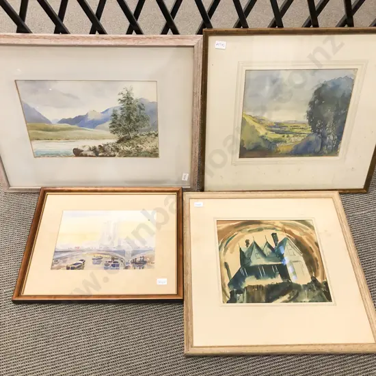 Four Assorted Framed Watercolour Landscapes