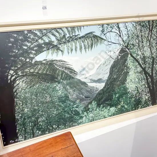 Framed Whites Aviation - Fox Glacier - Hand Coloured Photograph
