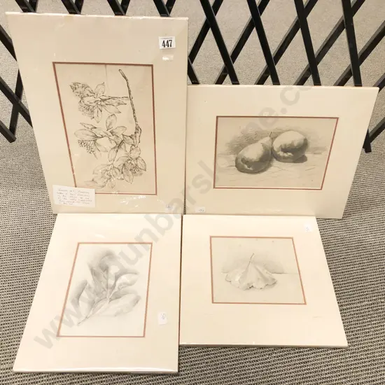 Four Unframed Pencil Drawings by William R. de Barclay