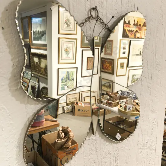 Butterfly Form Scallop Edged Wall Mirror