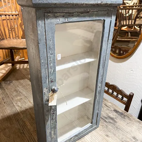 Distressed Glazed Door Wall Cupboard