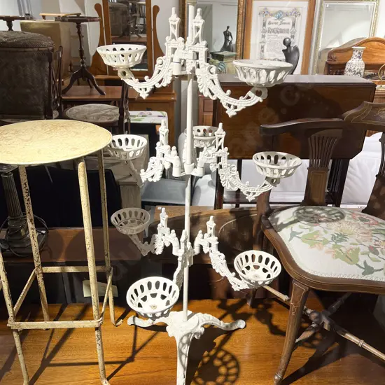 Wrought Iron Floor Standing Candle Holder (Faults)