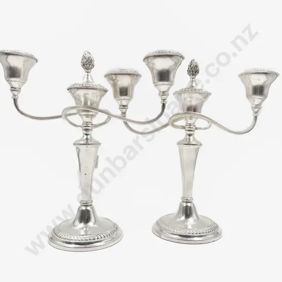 Pair S/Plate Christmas Table Candelabra