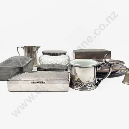 Sterling Silver Cigarette Box Other Boxes Shaving Mug & Assorted
