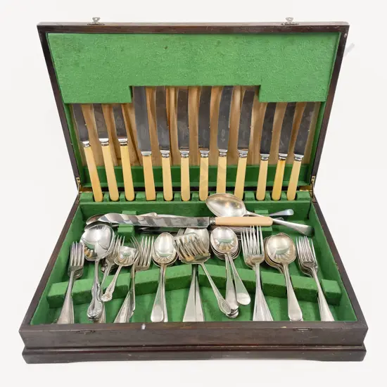 Canteen Of Mixed S/P Cutlery & Bone Handled Knives