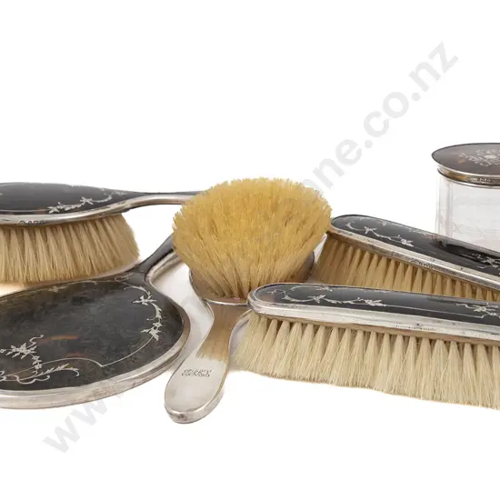 Geo V S/S & Tortoiseshell 6pce Dressing Table Set