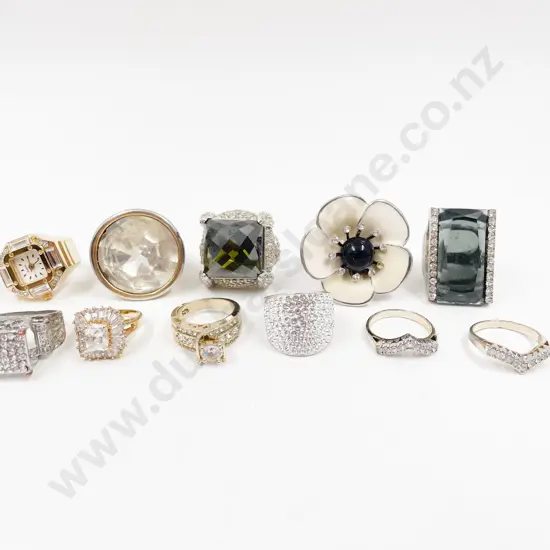 Assorted Collection of Costume Jewellery Dress Rings