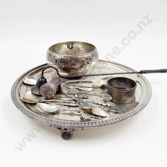 Small Quantity of Assorted S/S & S/P on Footed Salver