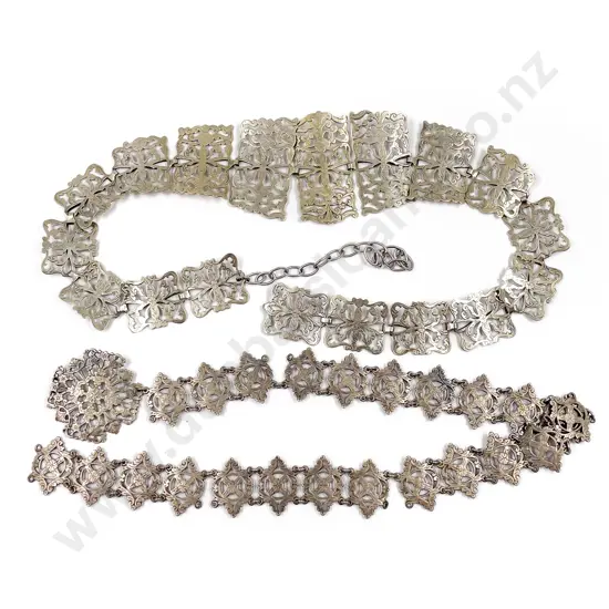 Two Silver Plated Ladies Belts