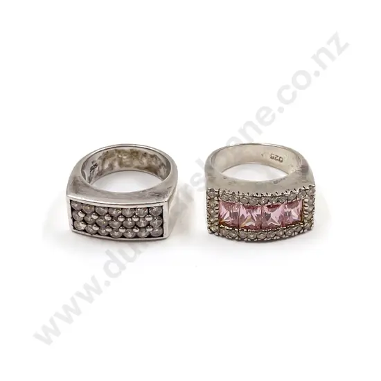Two .925 Diamante Dress Rings
