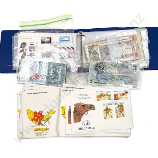 Large Collection Vintage World Bank Notes and some FDC's