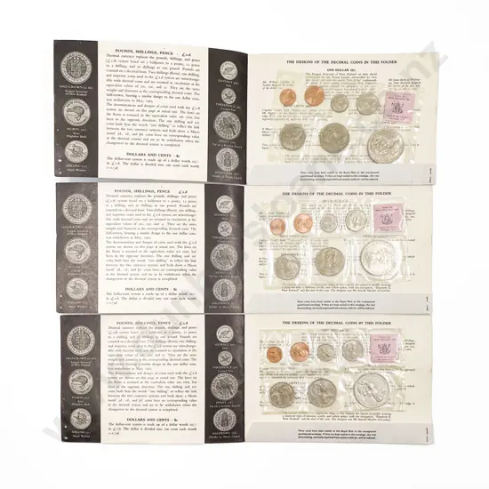 NZ 1967 Decimal Coins Set x3