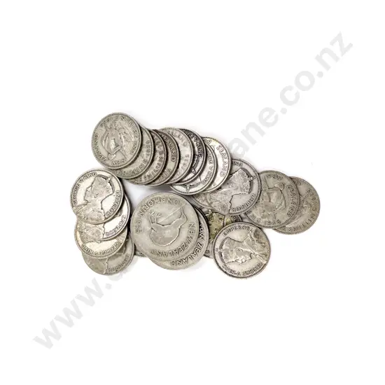 NZ 1935 Florin x2 Shilling x19