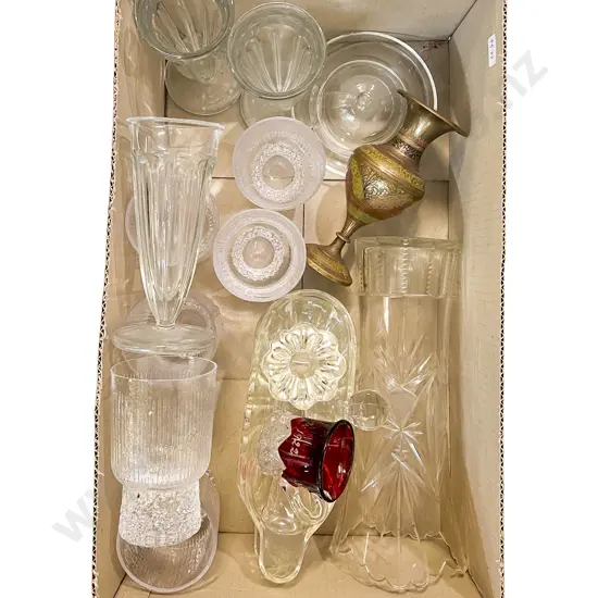 Box of Assorted Glassware etc